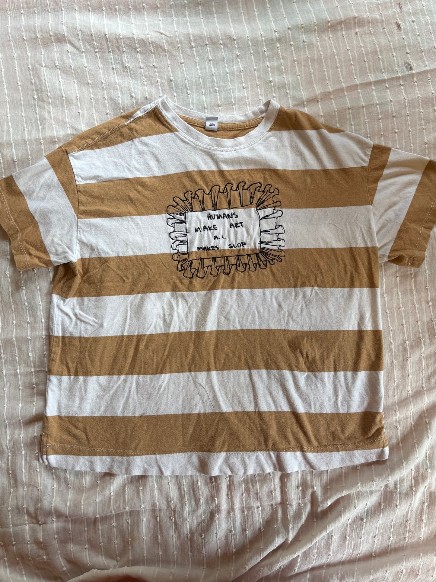 Humans make Art - Ruffle Embroidered T-Shirt