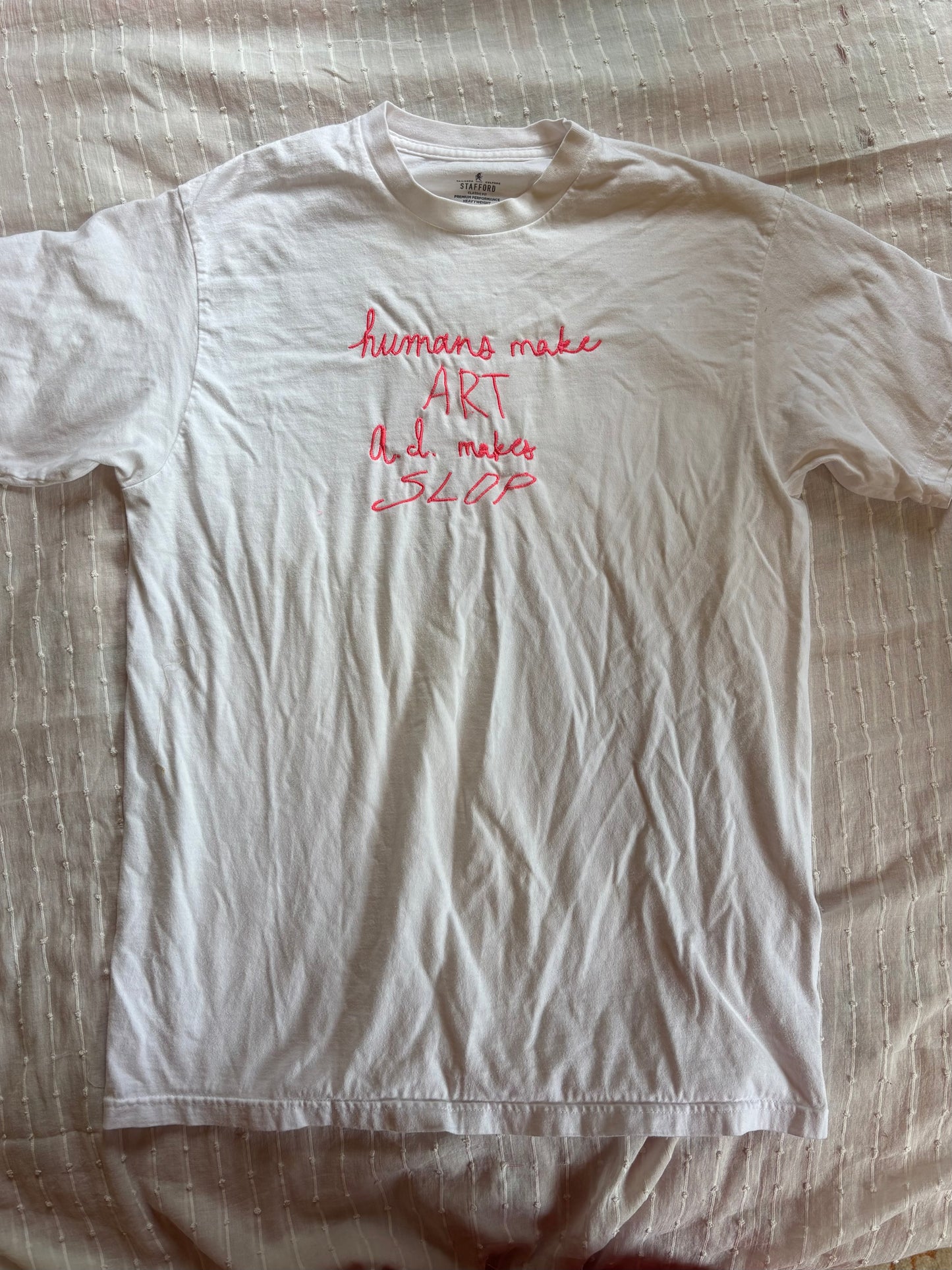AI Makes Slop Embroidered T-Shirt