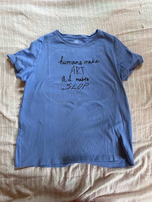 AI Makes Slop Embroidered T-Shirt