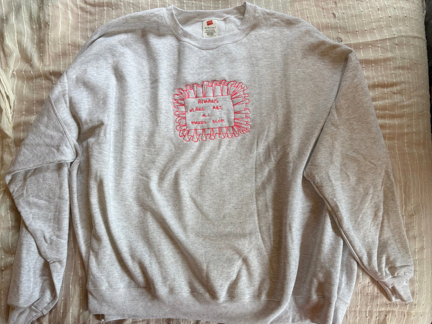 Humans make Art - Ruffle Embroidered crew neck