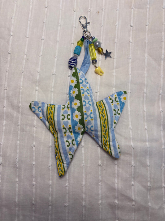Patterned Plush Star Bag Charm