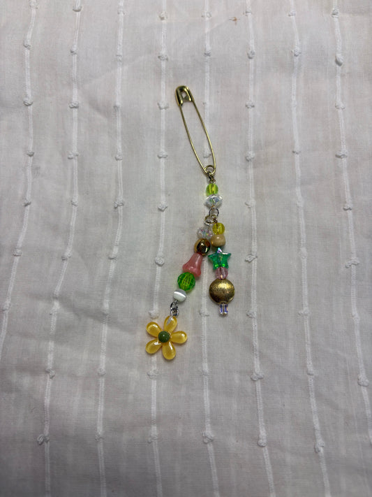 Golden Flower Charm Pin