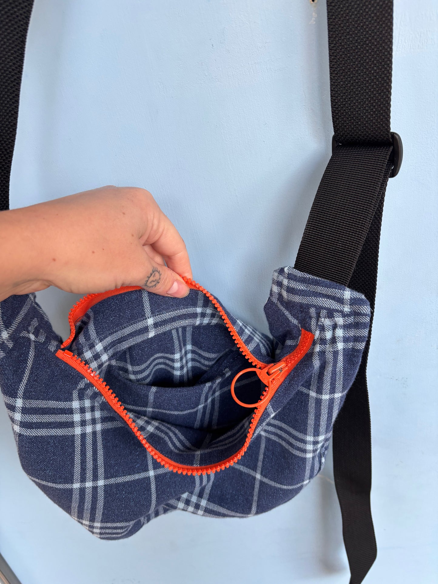 Plaid - Handmade Crescent Bag