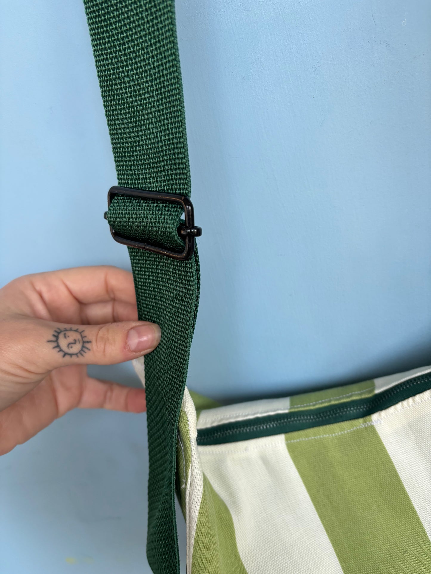 Striped - Handmade Crescent Bag
