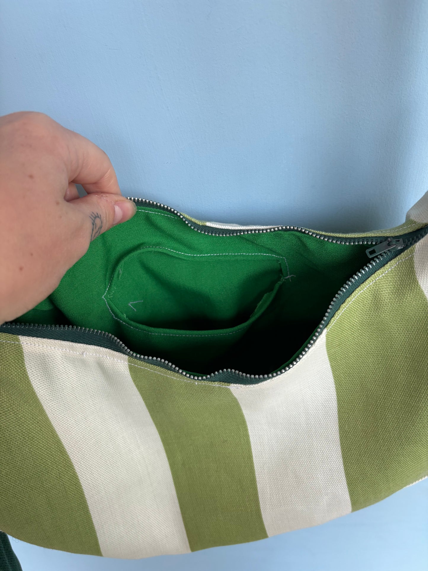Striped - Handmade Crescent Bag