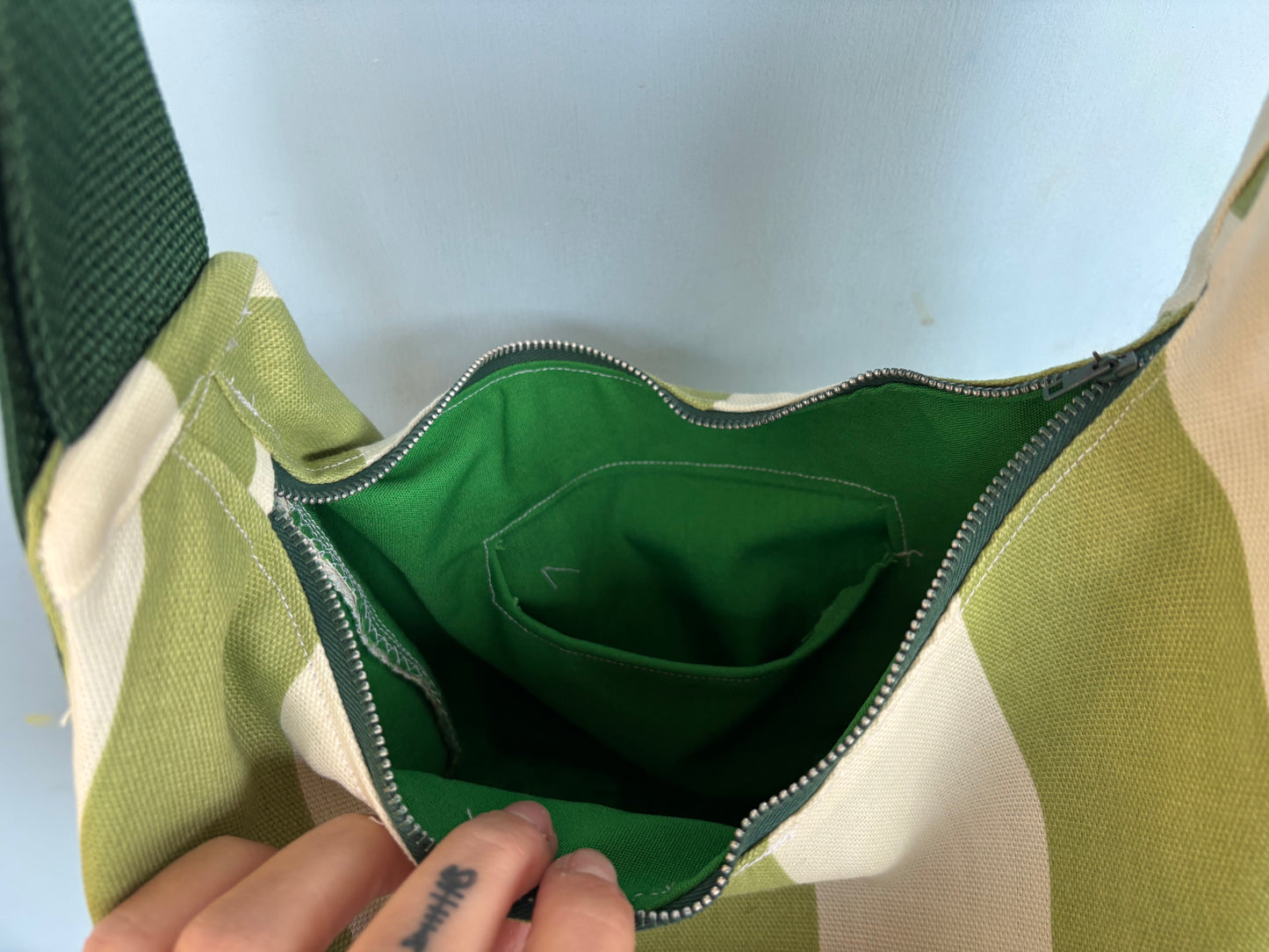 Striped - Handmade Crescent Bag