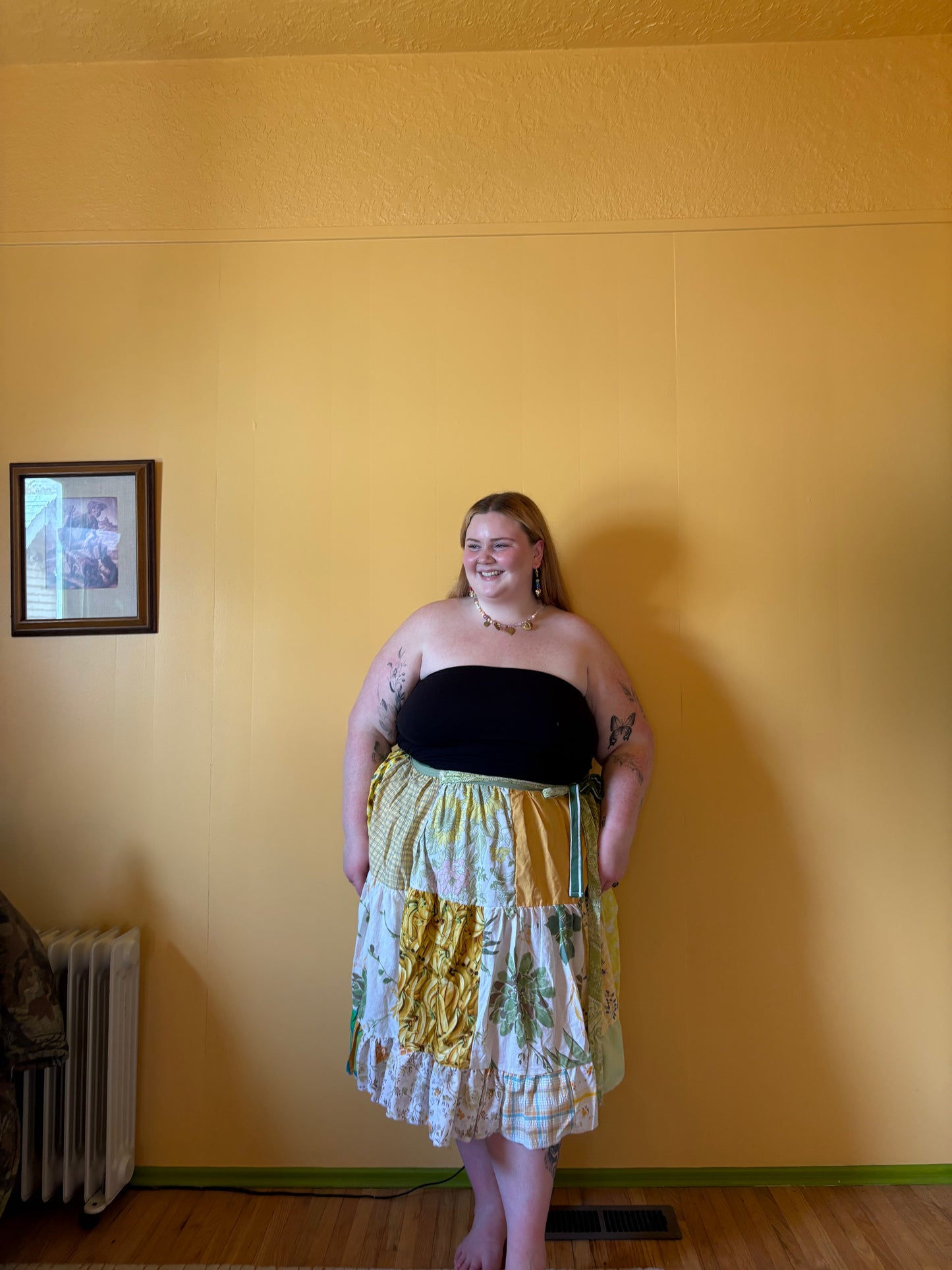 Spring Patchwork Wrap Skirt