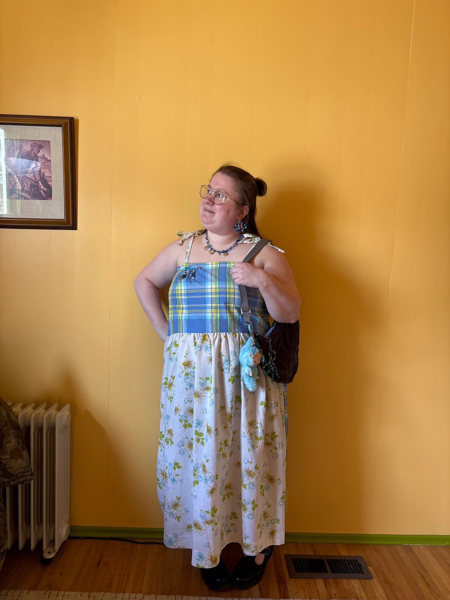 Blue Patchwork Sundress