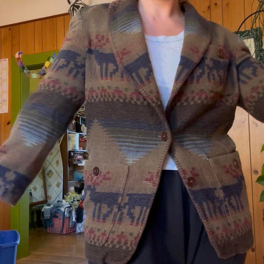 Vintage brown patterned blazer