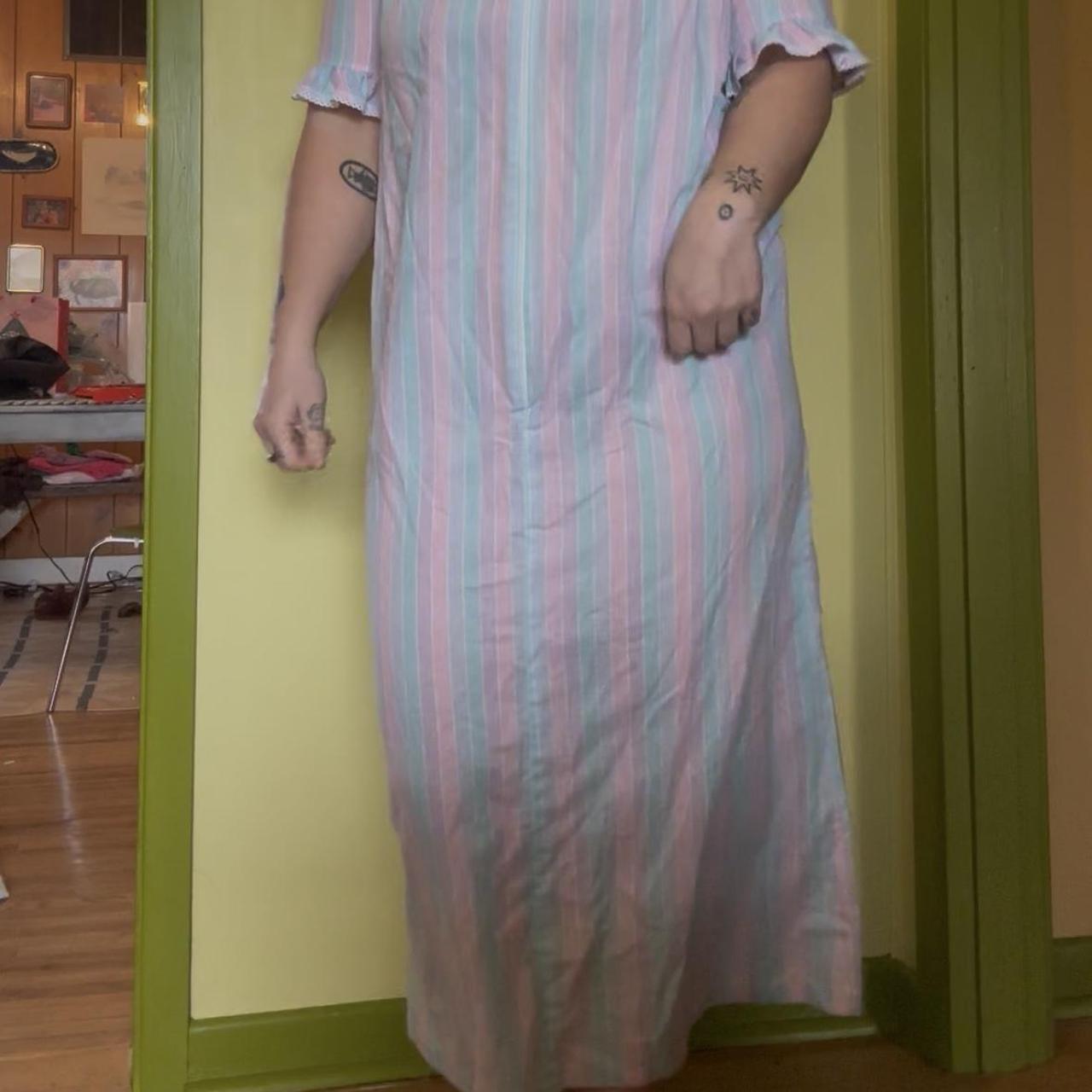 striped house dress