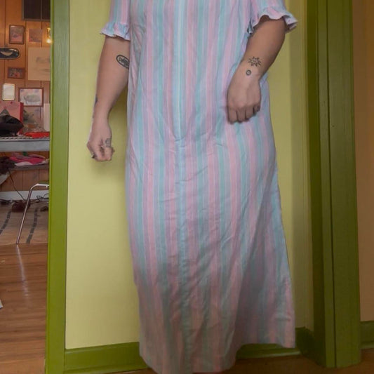 striped house dress