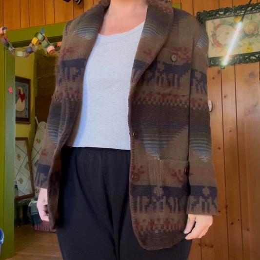 Vintage brown patterned blazer